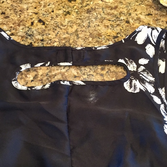 Allen B Black Floral Sheer Mini Dress - Picture 7 of 7